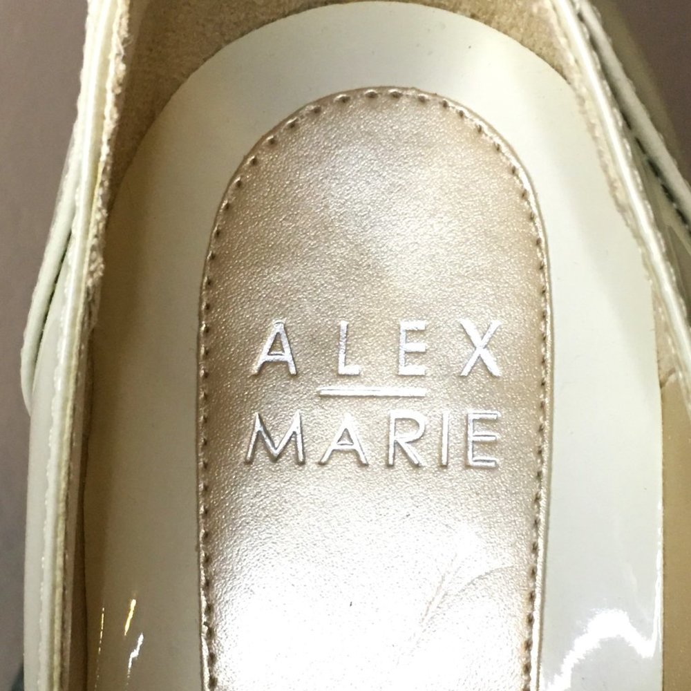 ALEX MARIE "Cadence" Patent Leather Cream Wedges - Picture 12 of 13